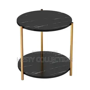 Round Square Faux Marble Wooden Stool Side Table Two Step