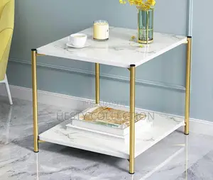 Round Square Faux Marble Wooden Stool Side Table Two Step