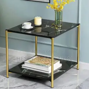 Round Square Faux Marble Wooden Stool Side Table Two Step