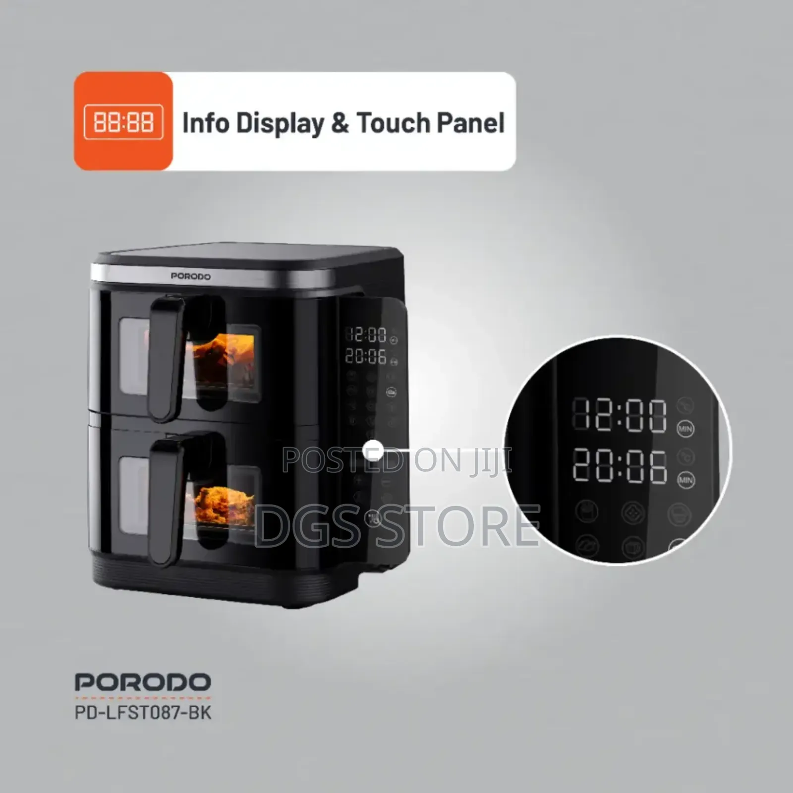 Porodo Lifestyle Lfs087 Double Stack Air Fryer 11l