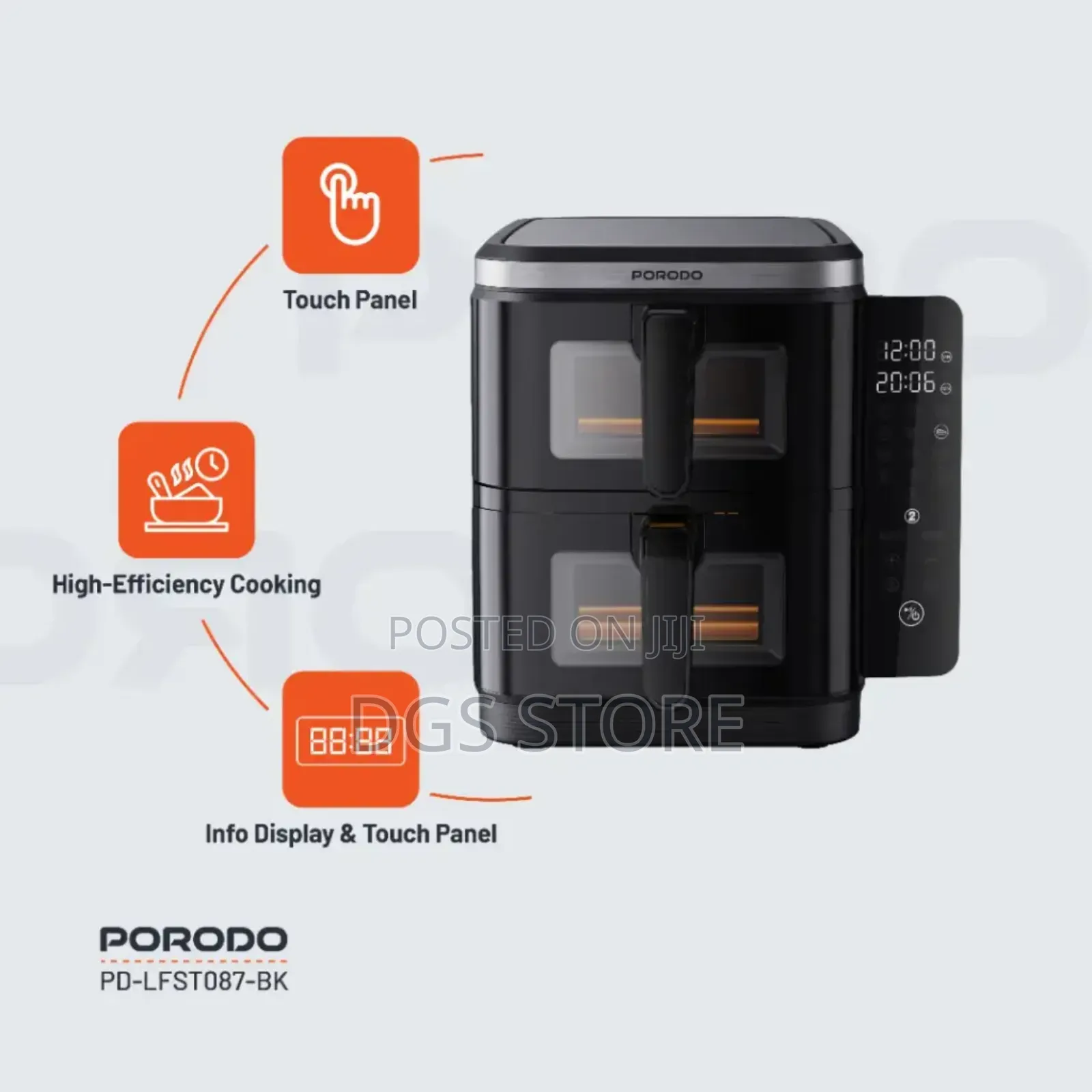 Porodo Lifestyle Lfs087 Double Stack Air Fryer 11l
