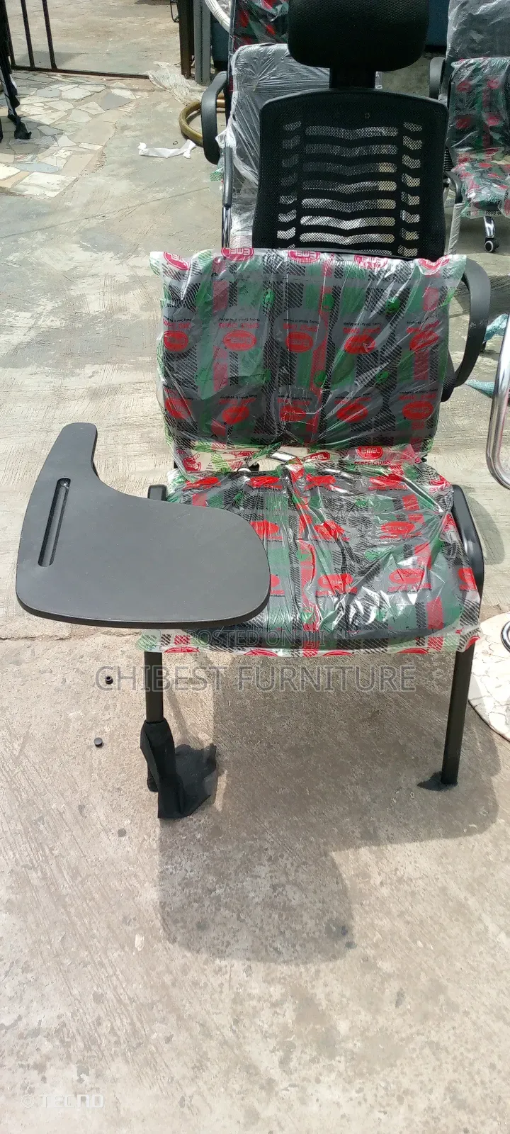 Four Legged Office Chair With Writing Pad