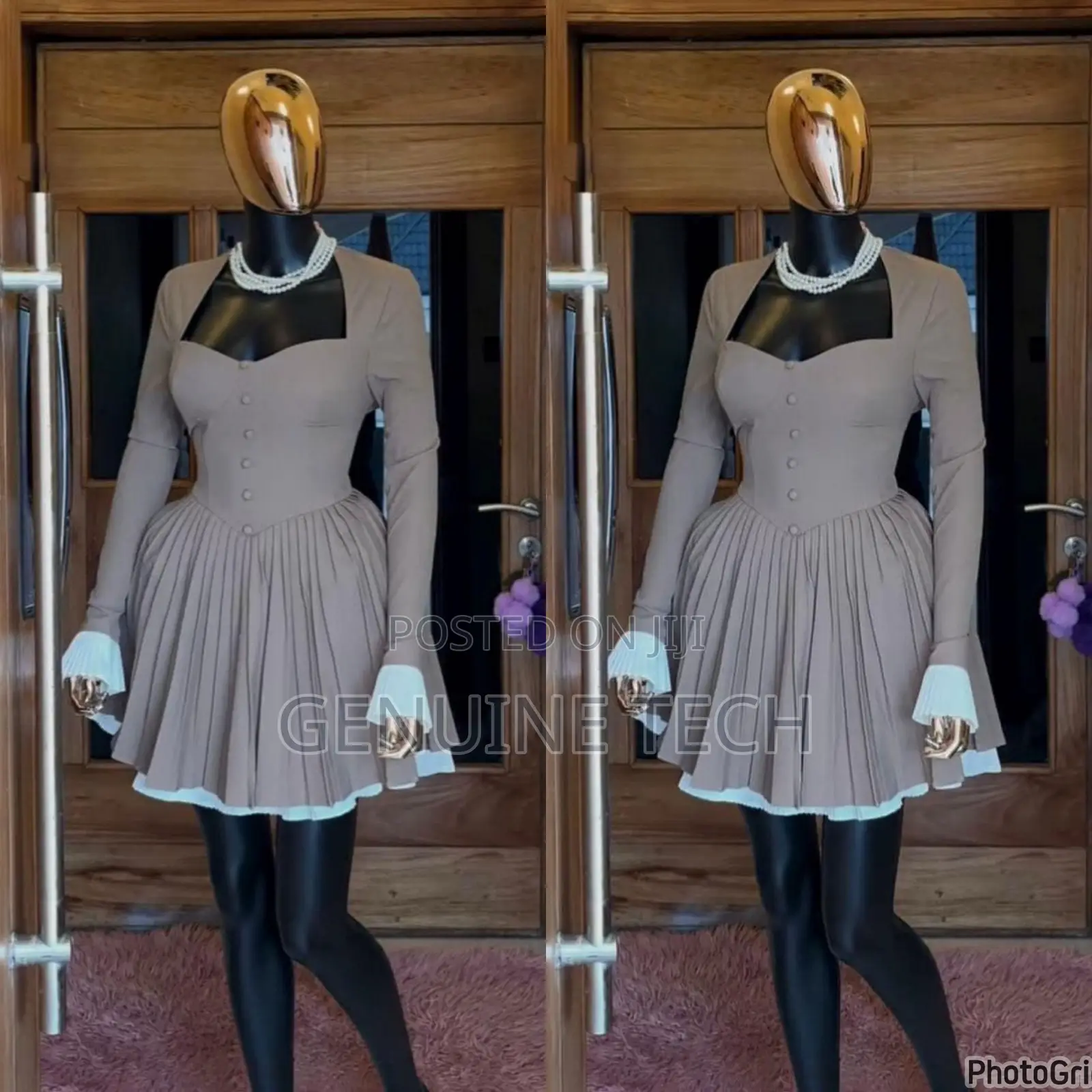 Luxury Pleated Short Dress