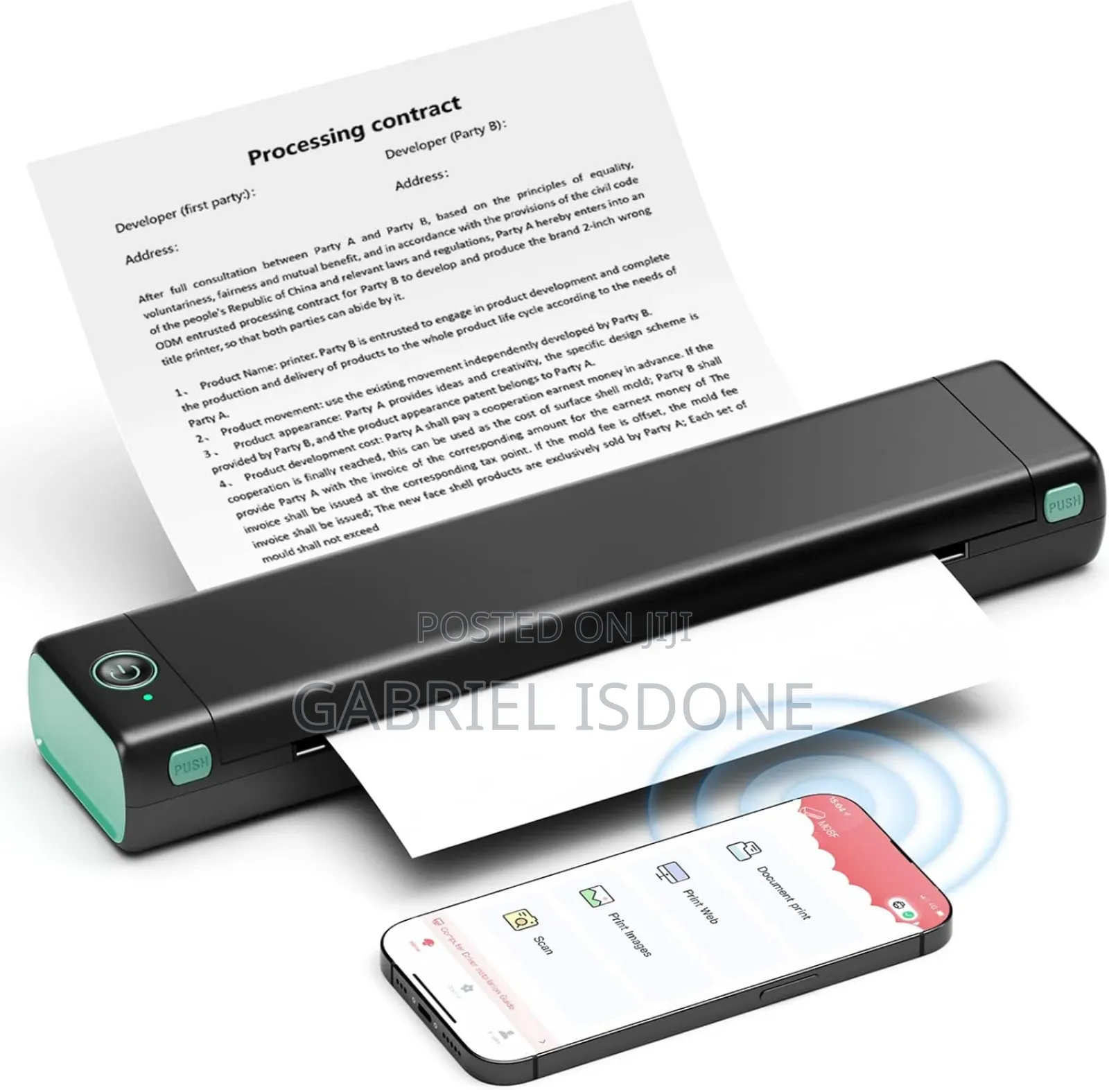 Mobile Wireless Inkless M80f Bluetooth A4 Thermal Printer