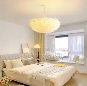 Feather Lamp Warm Romantic Nordic Room Led Light Chandelier