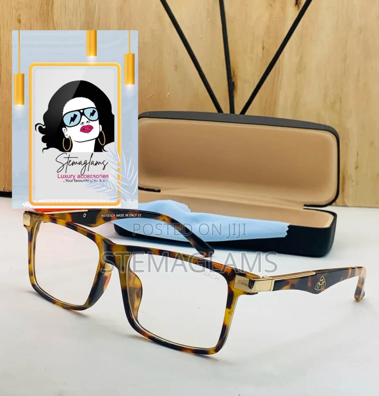 Maybach Square Frame Glasses, Classic Full-Rim Design