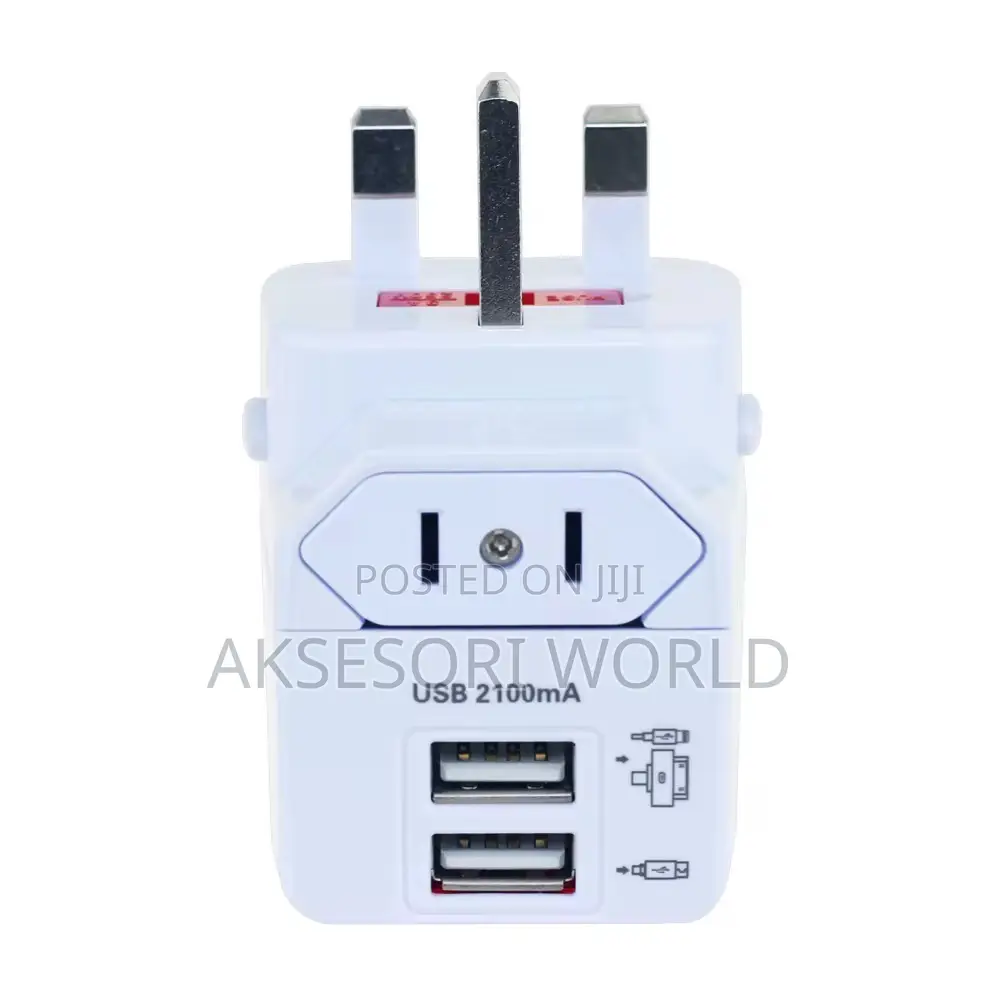 World Universal Travel Adapter With 2 Usb