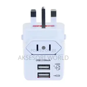 World Universal Travel Adapter With 2 Usb