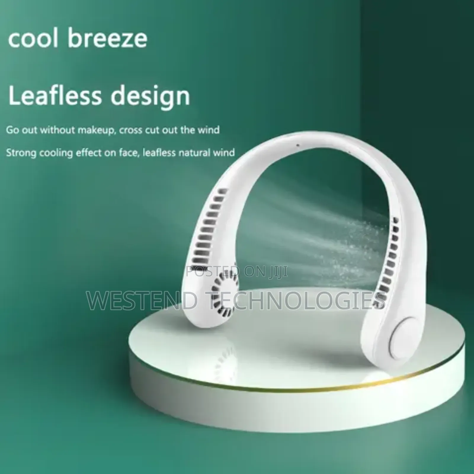 Cool Breeze Rechargeable Necklace Fan 3-Way Speed