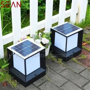 Solar Modern Wall Outdoor Cube Light Led Waterproof Pillar