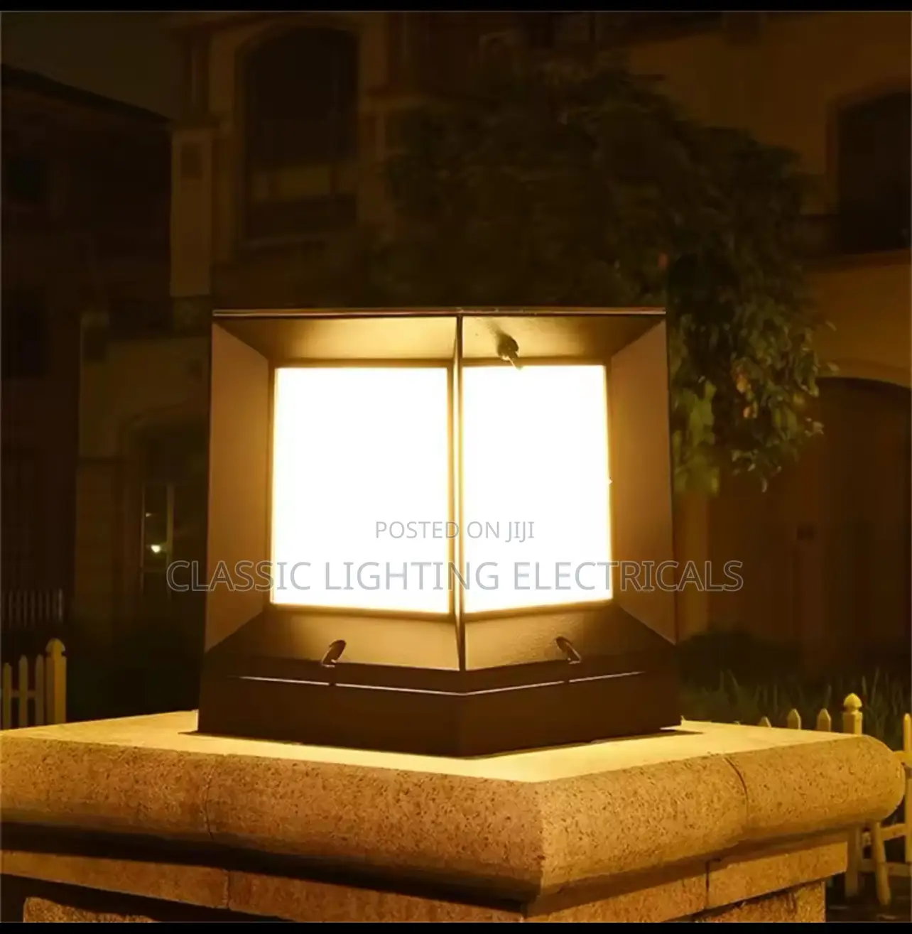 Solar Modern Wall Outdoor Cube Light Led Waterproof Pillar