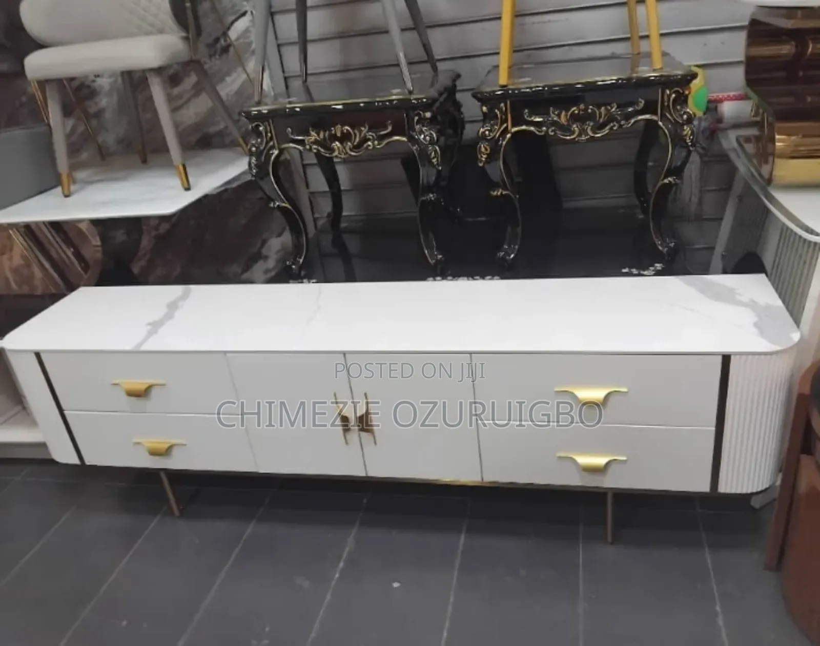 2.2 Meters White Tv Console/Stand