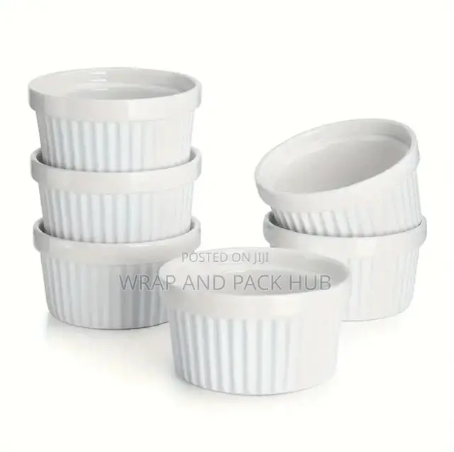 6 PCS Ramekins - 4/8oz Souffle Cups, Baking Bowl.