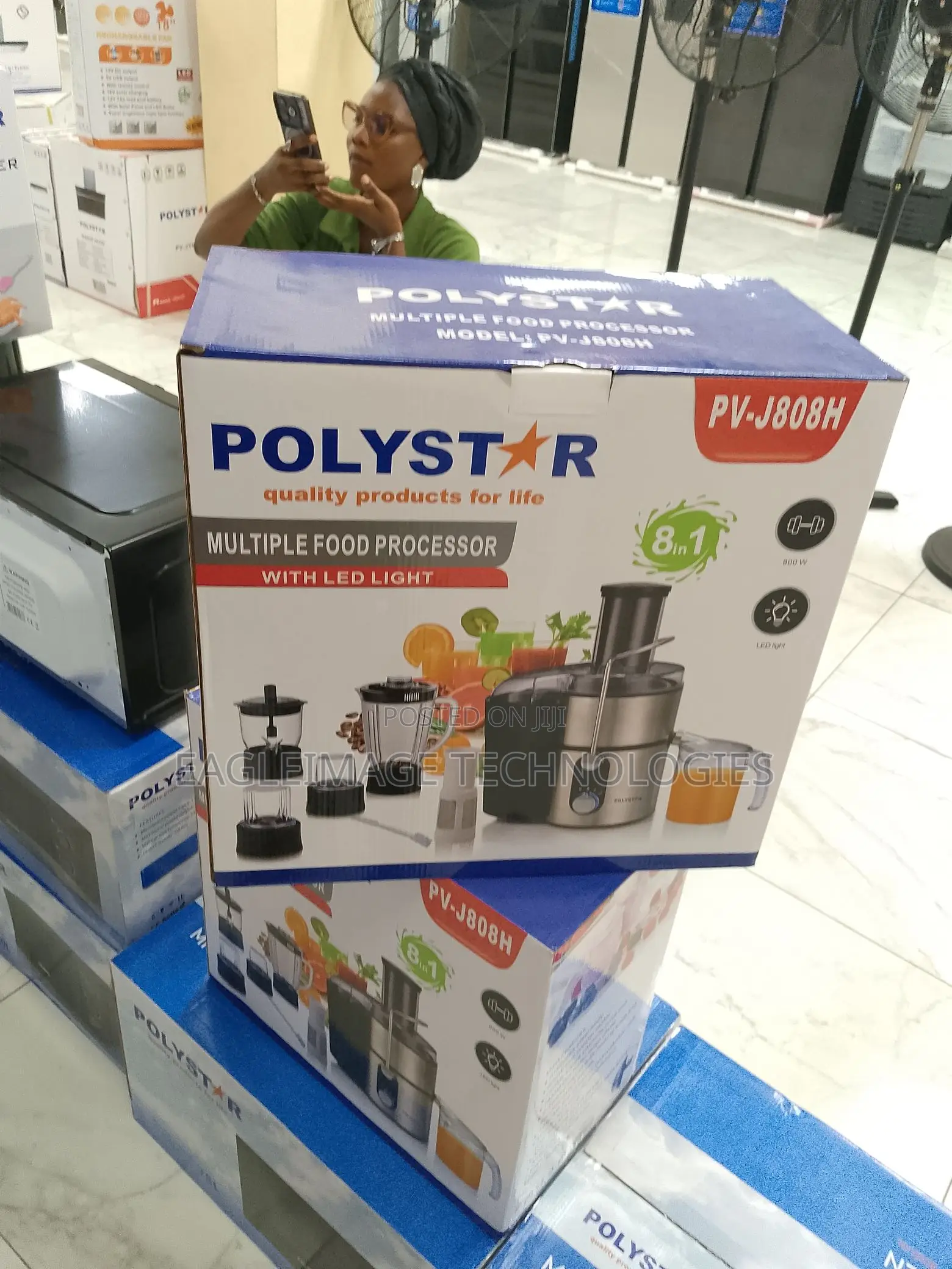 Powerful Polystar 8-in 1 Juice Food Processor(Pv-J80
