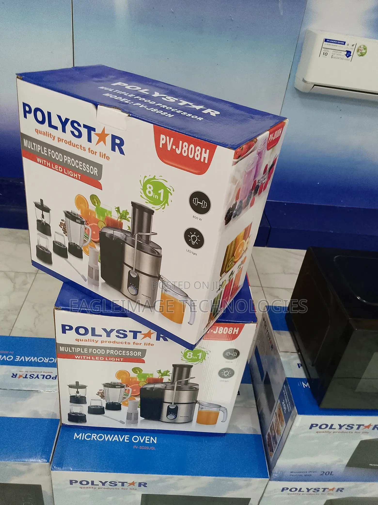 Durable Construction Polystar 8-in-1 Juice Food Processor