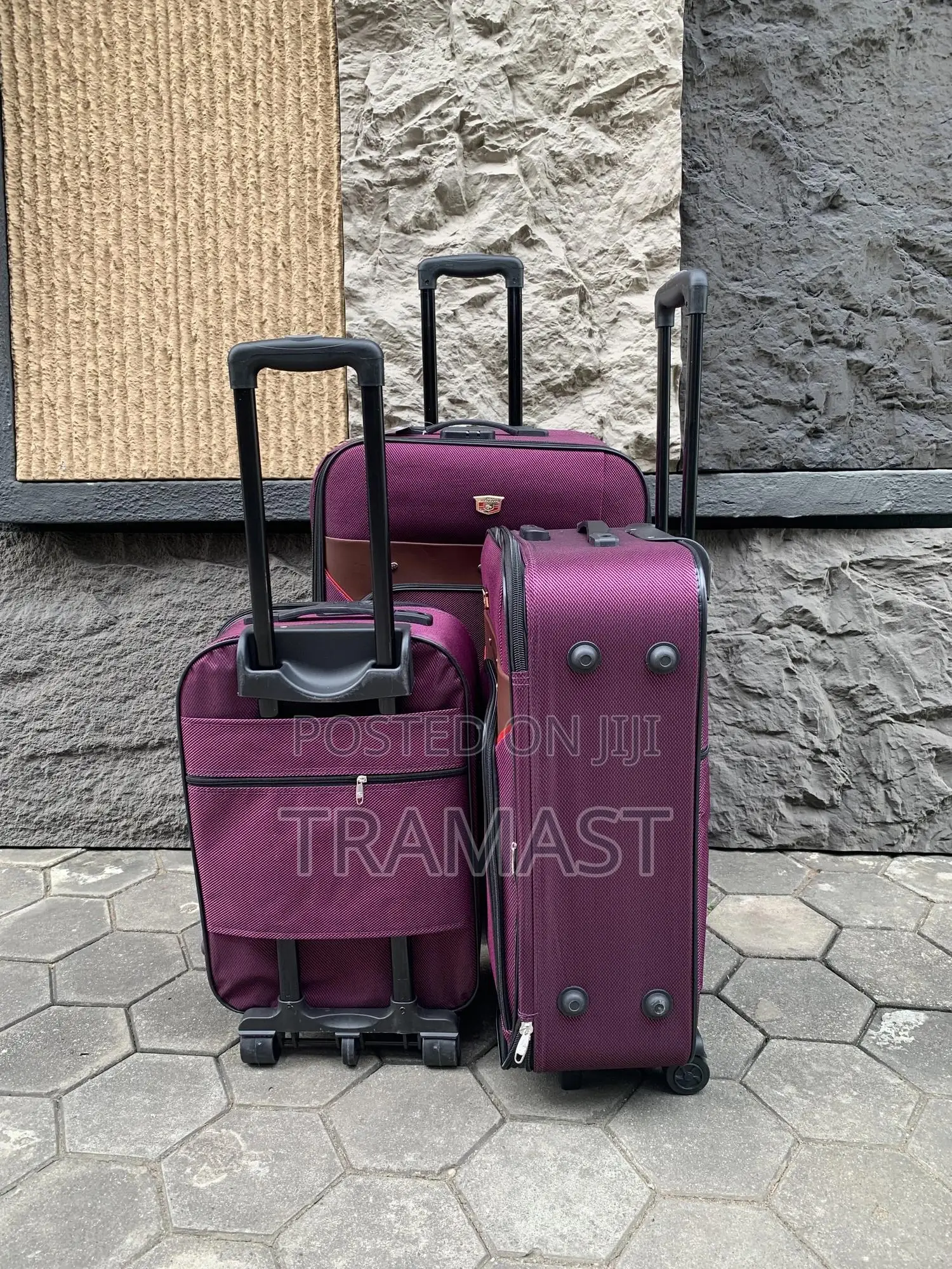 Purple Travel Luggage 3 Set