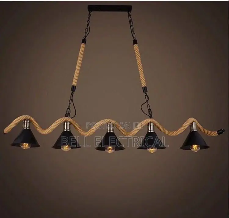 Vintage Industrial Rope Pendant Light