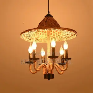 Rustic Rattan Chandelier