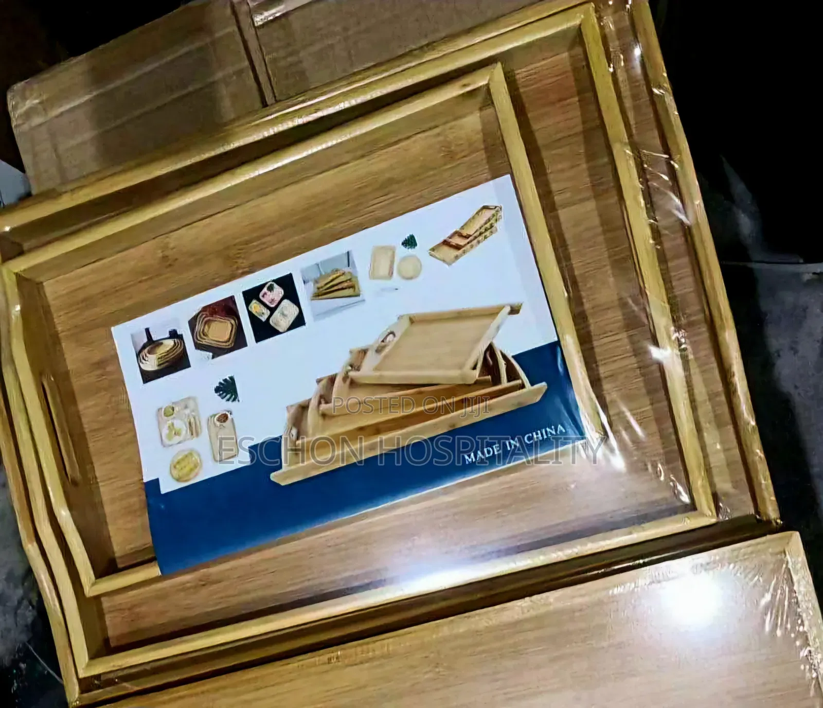 Wooden Bamboo Tray Set 3pcs