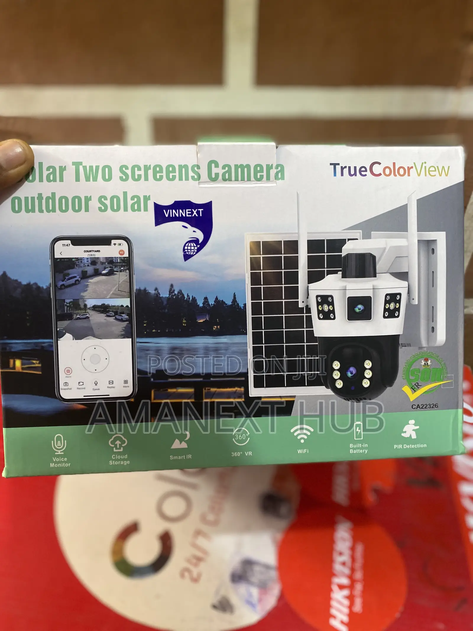 Triple Lens Solar PTZ Camera With Memory Card