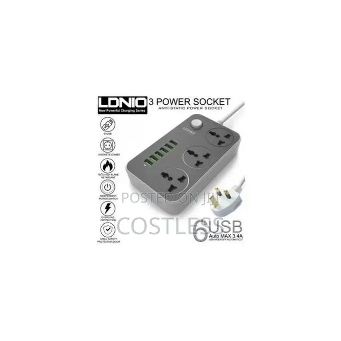 Ldnio 6 Usb Ports Intelligent Surge Protector Power Socket