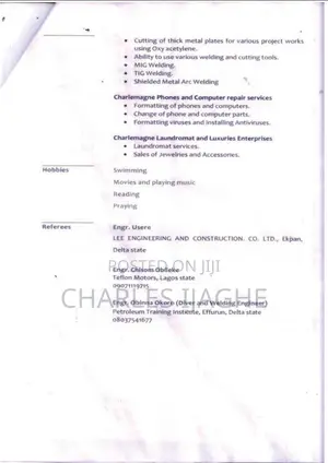 Construction Skilled Trade CV