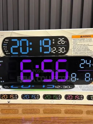 Photo - Led Display Ambience Wall Clocks With Light On
