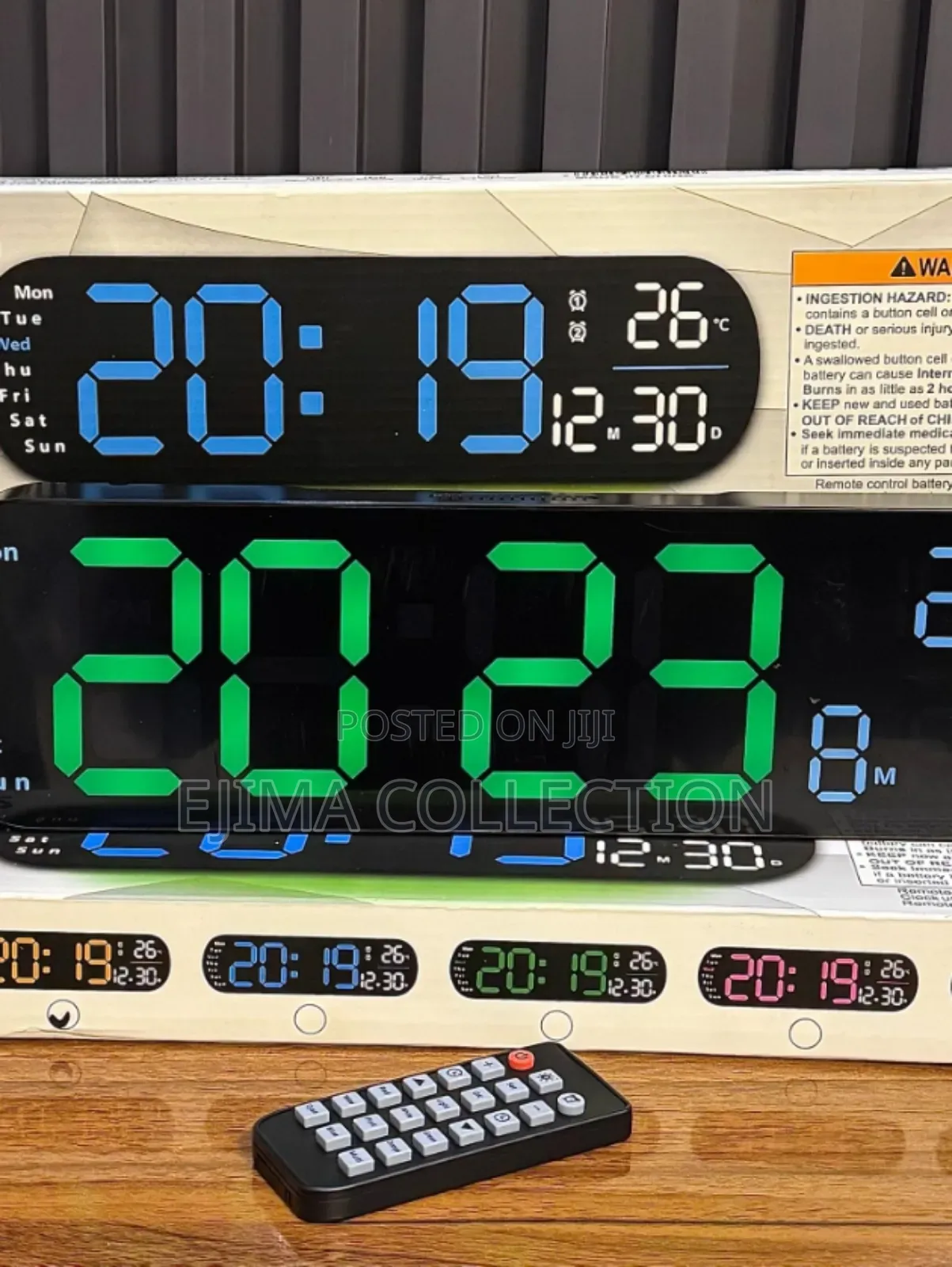 Led Display Ambience Wall Clocks With Light On