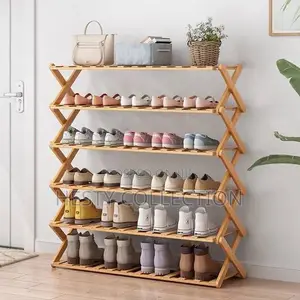Collapsible Luxury Wooden Bamboo Shoe Rack Organizer