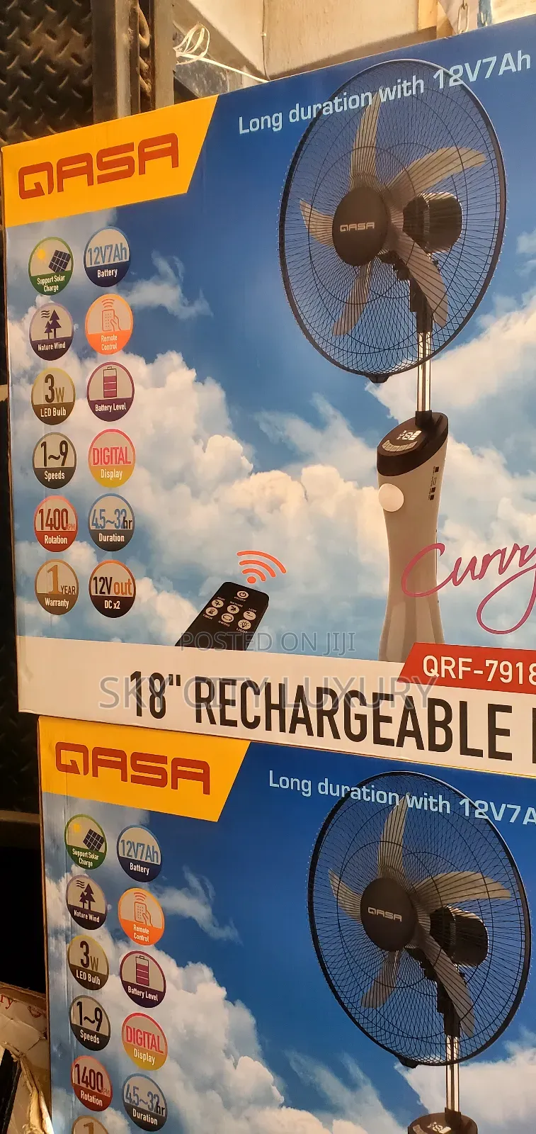 Gasa High Quality Rechargeable Standing Fan With Light