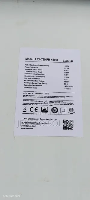 Solar Panel, 450watts, Halfcut Cell, 120 Cells