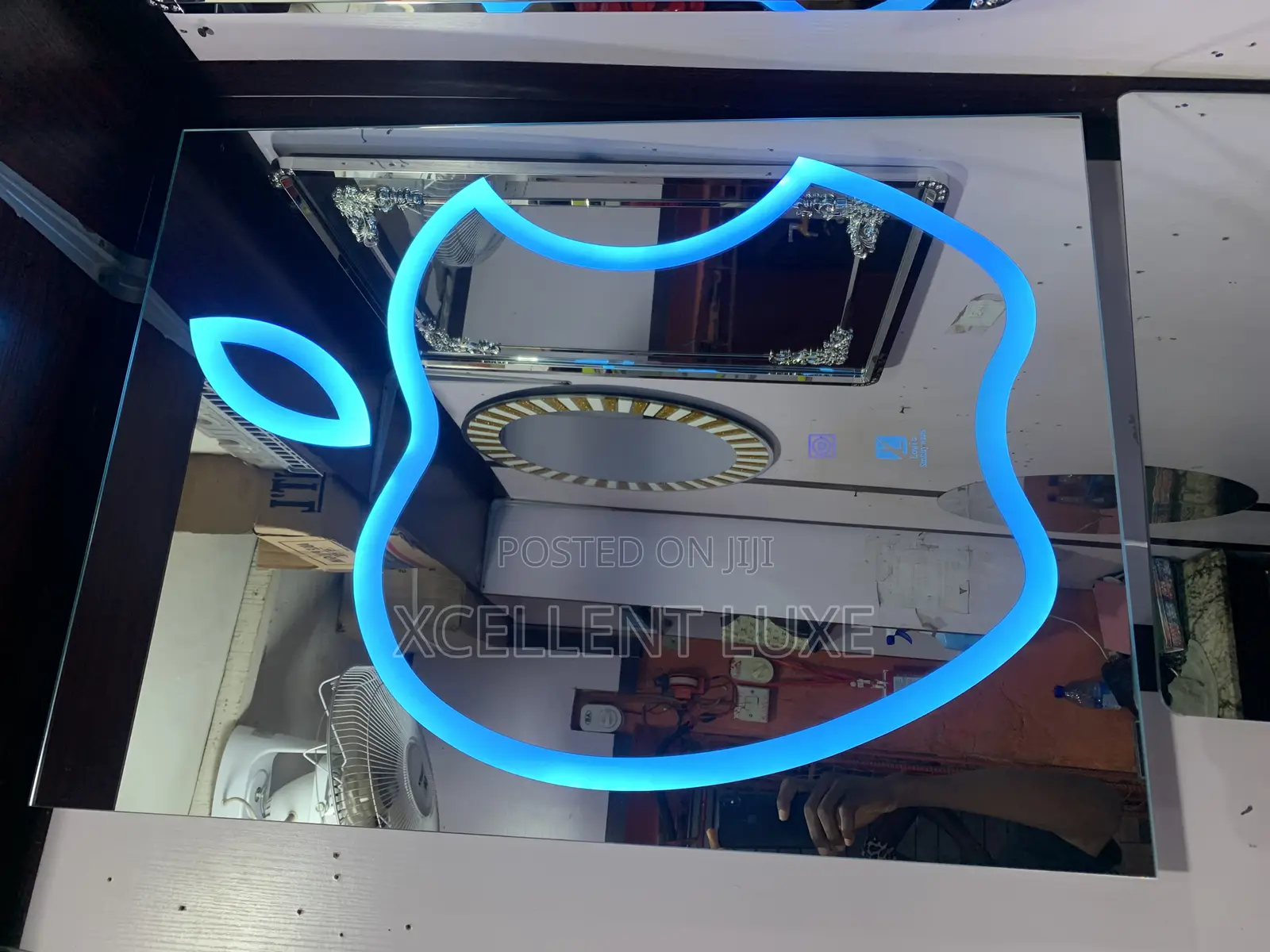 Square Led Mirror With Apple Shape