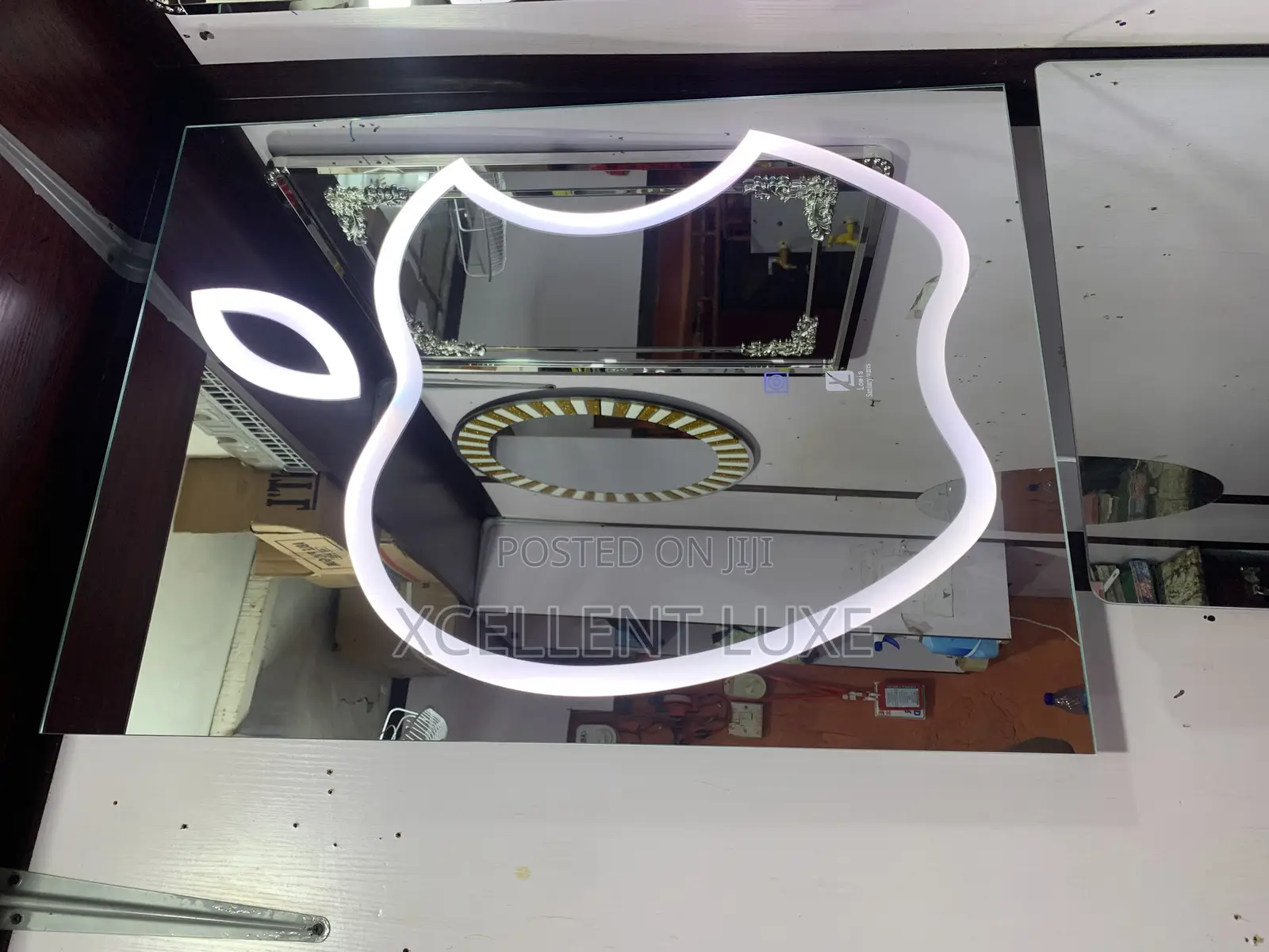 Square Led Mirror With Apple Shape