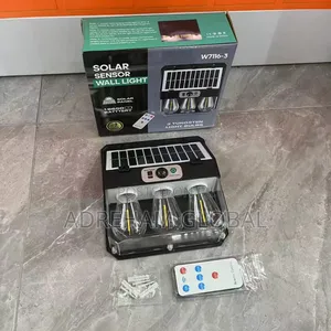 Triple Bulb Solar Rechargeable Sensor Wall Light With Remote