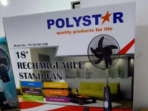 Real Deal- Polystar 18inches Rechareable Standing Fan