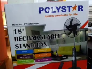 Real Deal- Polystar 18inches Rechargeable Standing Fan