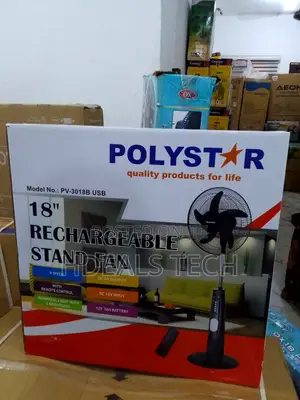 Modern- Polystar 18inches Rechargeable Standing Fan