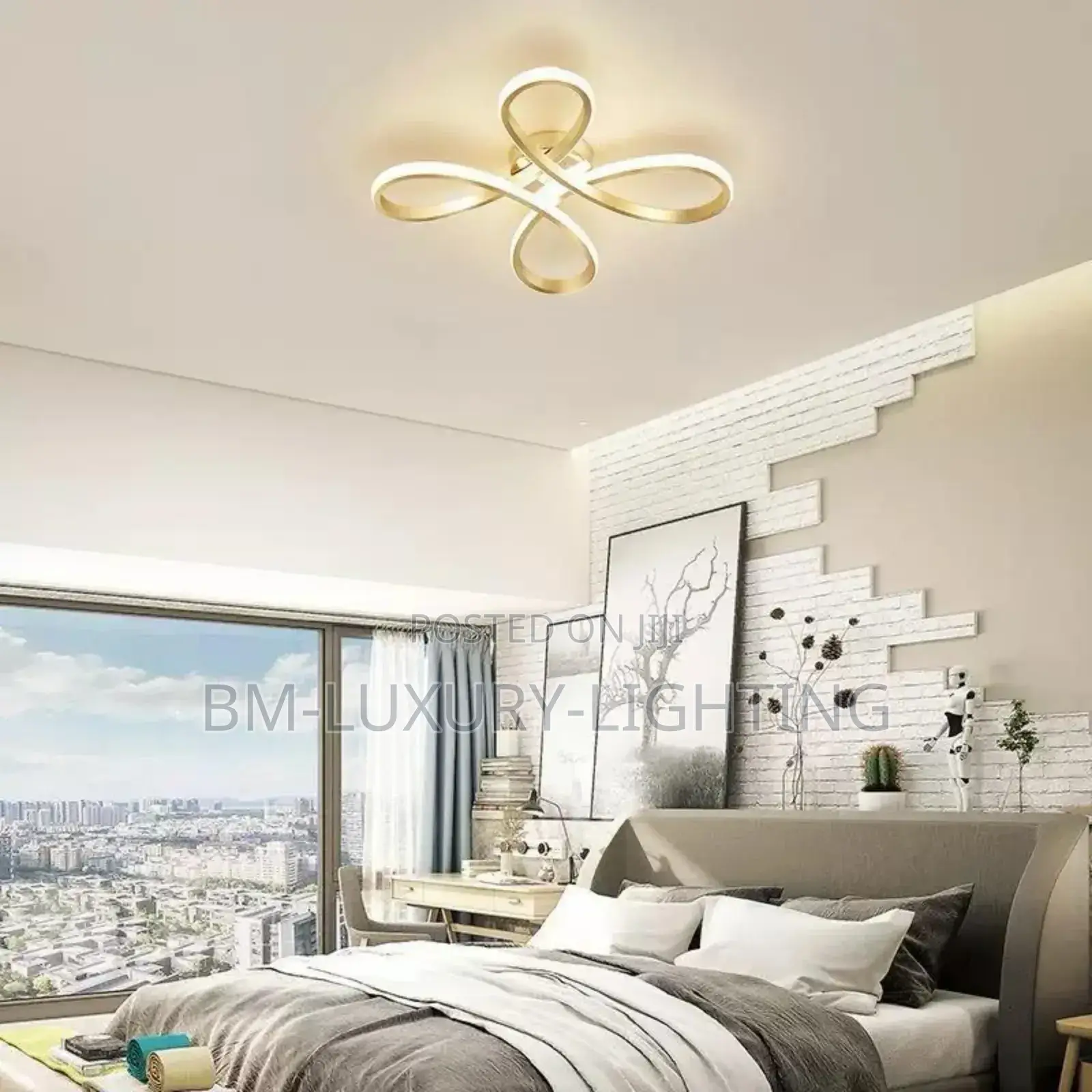 Modern Interior Room Semi-Flush Chandelier