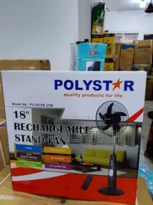 Functional- Polystar 18inches Rechargeable Fan
