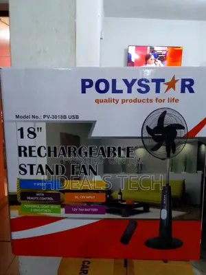 Smart Choice- Polystar 18inches Rechargeable Fan