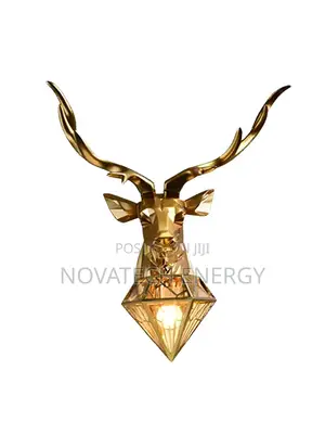 Deer Head Sculpture Wall Bracket Light for Homes