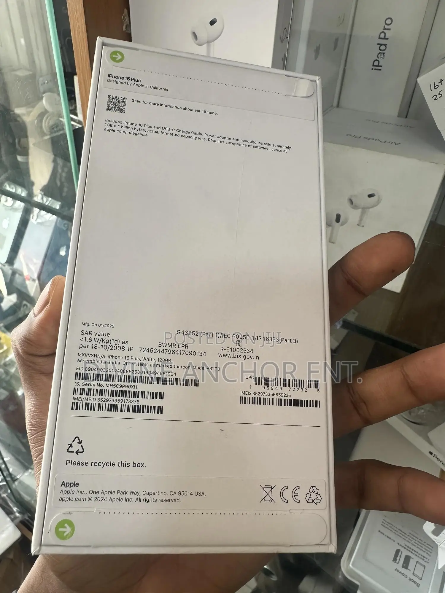 New Apple iPhone 16 Plus 128 GB White