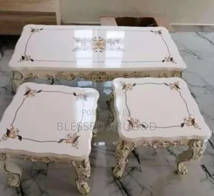Complete Set of Royal Center Table With 2 Side Stools