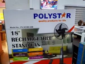 High End- Polystar 18inches Rechargeable Standing Fan