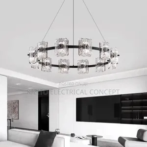 Minimalistic Dropping Crystal Dining and Living Room