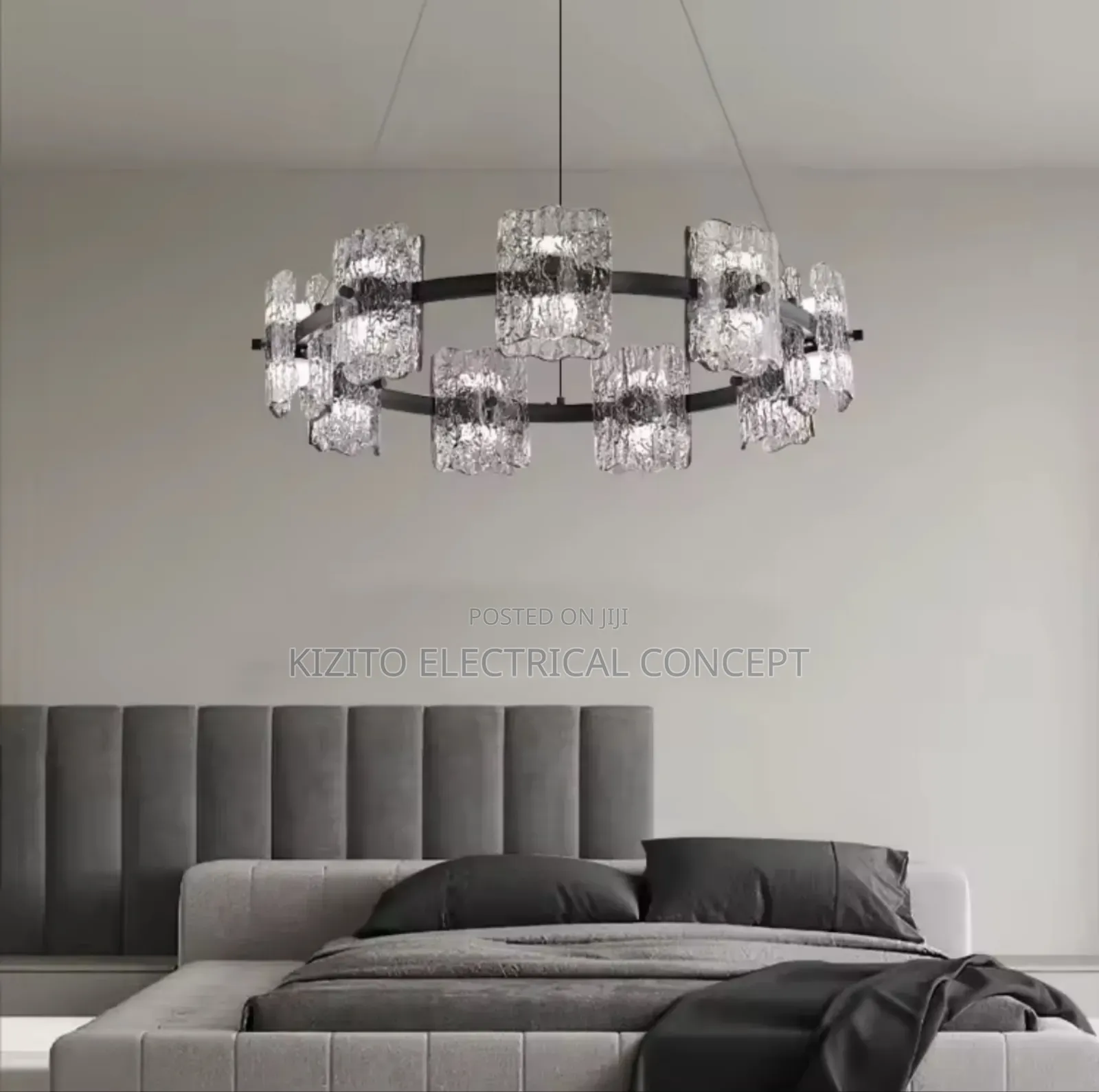 Minimalistic Dropping Crystal Dining and Living Room
