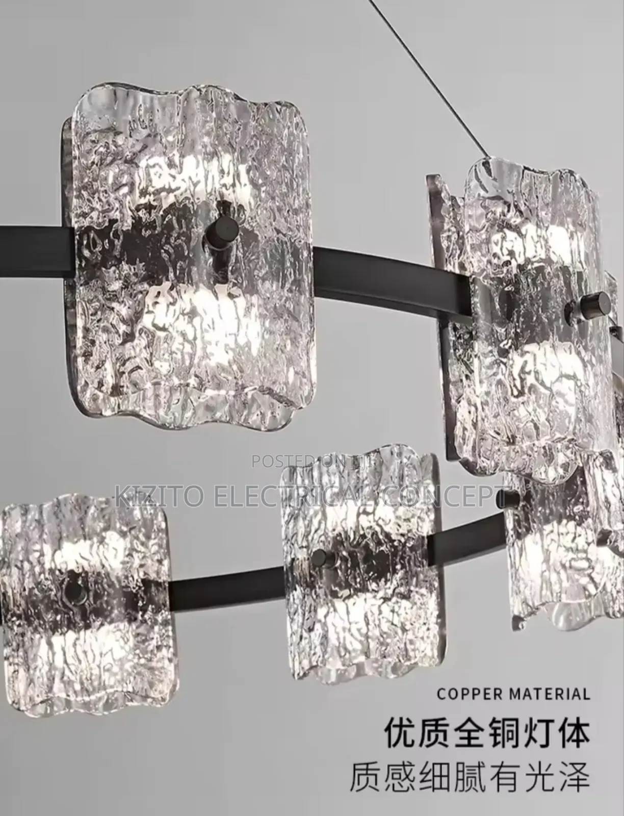 Minimalistic Dropping Crystal Dining and Living Room