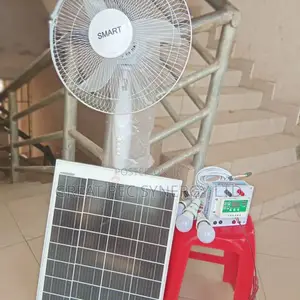40w Solar Panel, Standing Fan, 3 Bulbs and Power Station.