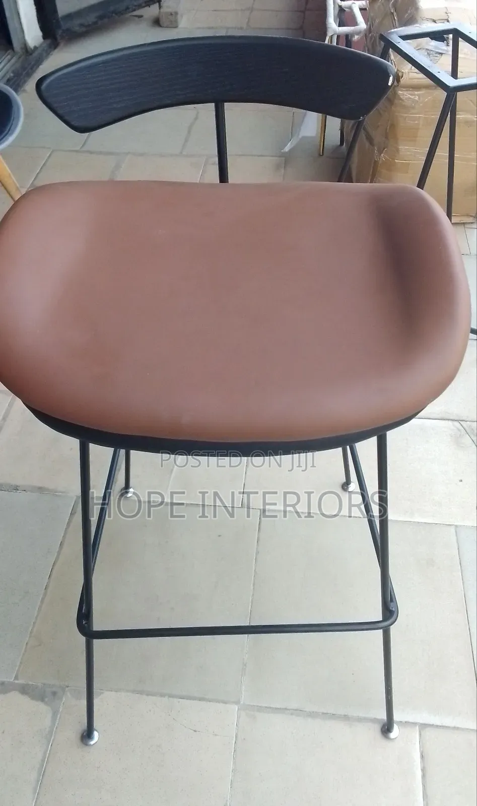 High Bar Stool With Back Rest