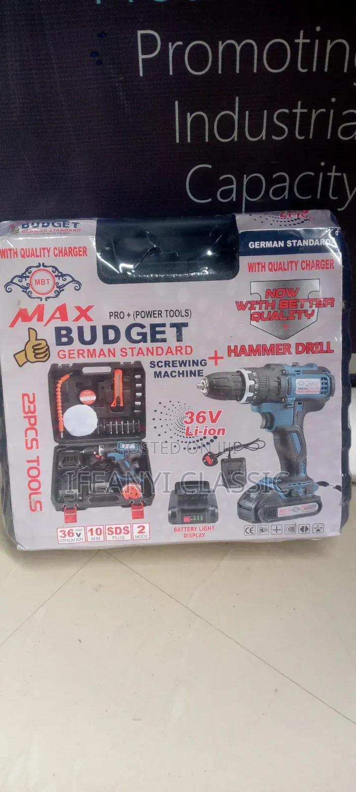 Complete Set of Tools With Cordless Drill Machine
